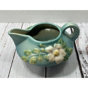1940's Roseville White Rose Creamer MCM Mid Century Modern